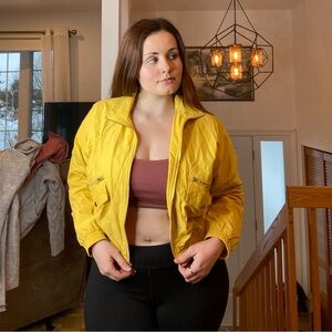 Forever 21 Yellow Bomber Jacket